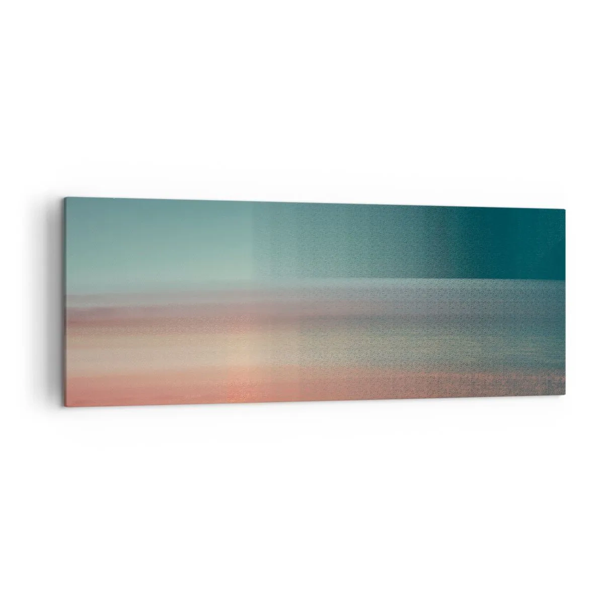 Bild auf Leinwand - Leinwandbild - Ein Sonnenuntergang in Pastelltönen über einem ruhigen Horizont - 140x50cm - Abstraktion: Lichtwellen - Moderne Wanddekoration für Wohnzimmer und Schlafzimmer ARTTOR