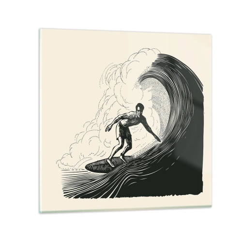 Glasbild - Bild auf glas - König der Welle - 60x60 cm