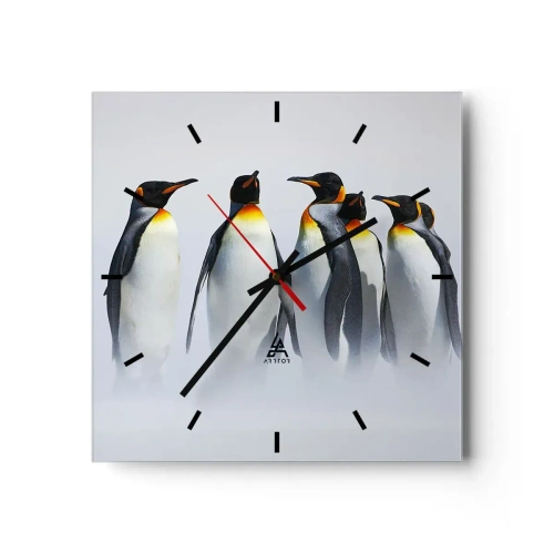 Wanduhr - Glasuhr - Treffen in Abendkleidern - 40x40 cm