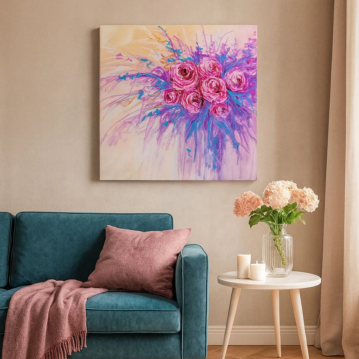 Bild auf Leinwand - Leinwandbild - Rosenbrunnen - 30x30 cm