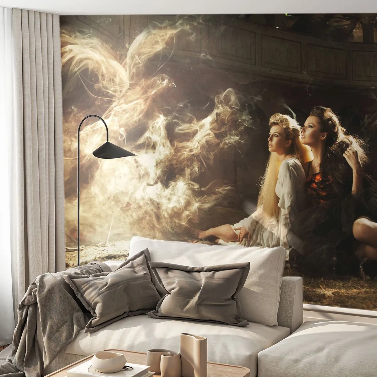 Fototapete Premium Canvas - Und es gab Poesie - Abstraktion, Phönix, Frau - 250x175 cm