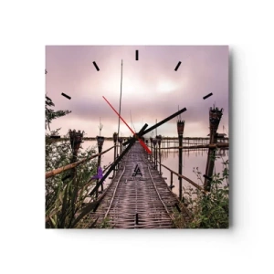 Wanduhr - Glasuhr - Frieden und Ruhe Asiens - 40x40 cm