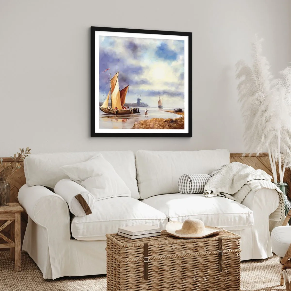 Poster in einem schwarzem Rahmen - Die Rückkehr der Seeleute - 60x60 cm