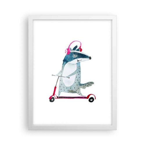 Poster in einem weißen Rahmen - Dachsfreude - 30x40 cm