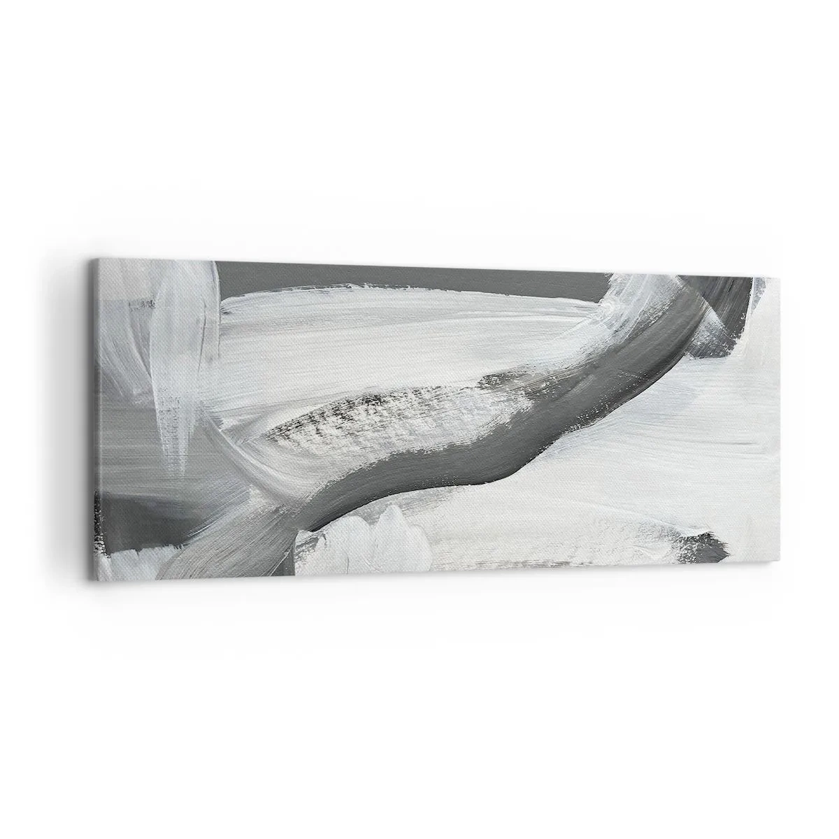 Bild auf Leinwand - Leinwandbild - Grau-weiße Abstraktion mit dynamischen Linien - 120x50cm - Entscheidender Schritt - Moderne Wanddekoration für Wohnzimmer und Schlafzimmer ARTTOR