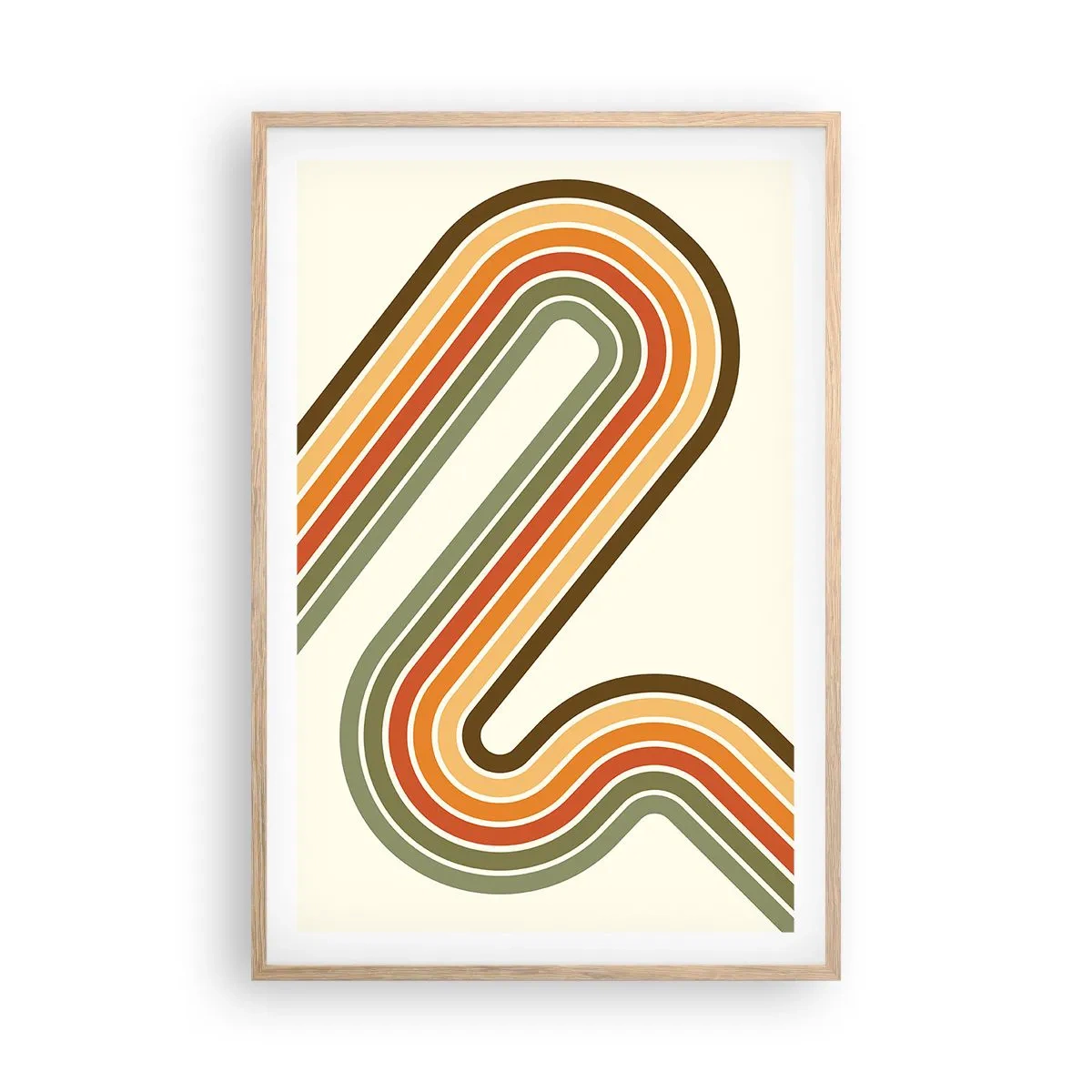 Poster in einem Rahmen aus heller Eiche - Zickzack zum Ziel - 61x91 cm