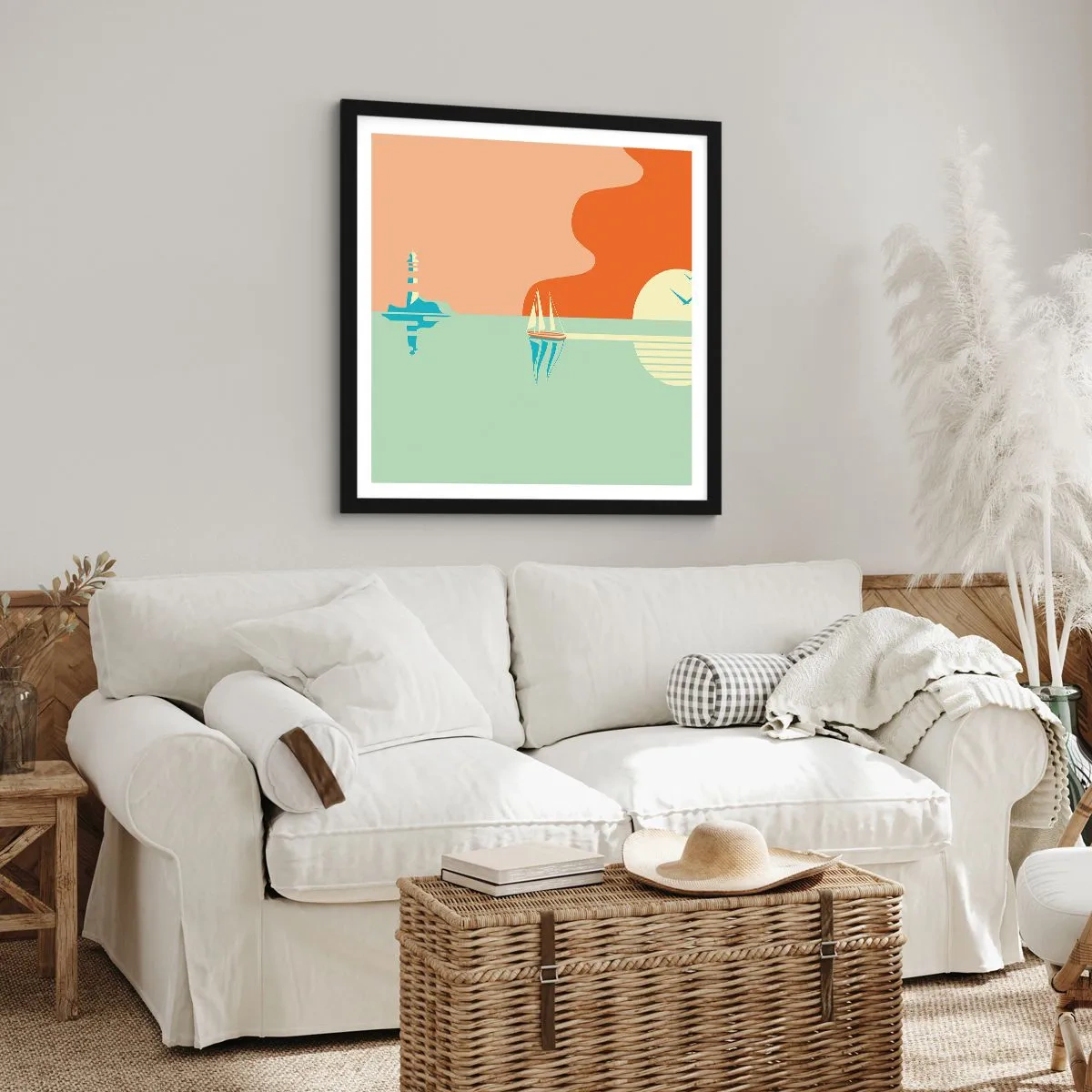 Poster in einem schwarzem Rahmen - Die perfekte Meereslandschaft - 50x50 cm