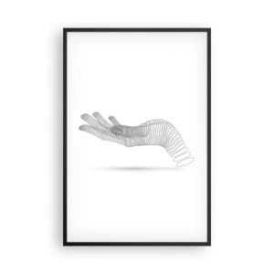 Poster in einem schwarzem Rahmen - Federnde Hand - 61x91 cm