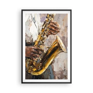 Poster in einem schwarzem Rahmen - Zeit fürs Solo - 61x91 cm