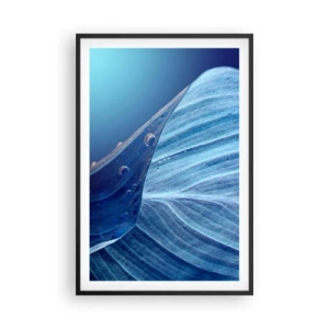 Poster in einem schwarzem Rahmen - Versteckte Tropfen vom Blau - 61x91 cm