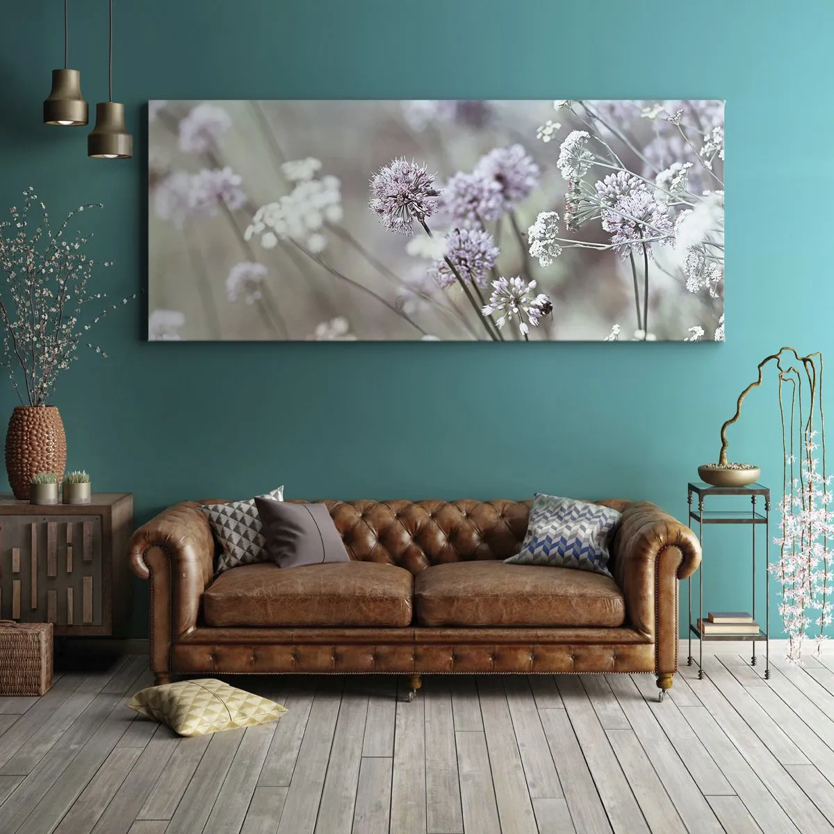 Bild auf Leinwand - Leinwandbild - Süße filigrane Kräuter - 100x40 cm