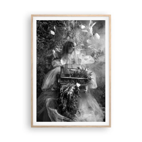 Poster in einem Rahmen aus heller Eiche - Mutter selbst - Natur - 70x100 cm