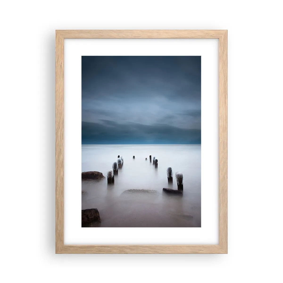 Poster in einem Rahmen aus heller Eiche - Nachdenklicher See - 30x40 cm