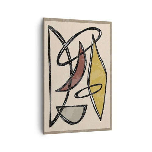 Bild auf Leinwand - Leinwandbild - Abstraktion mit geometrischen Formen und gedämpften Farben - 80x120cm - Vertikale und Horizontale - Moderne Wanddekoration für Wohnzimmer und Schlafzimmer ARTTOR