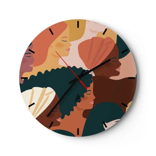 Wanduhr - Glasuhr - Nur Weiblichkeit - 40x40 cm