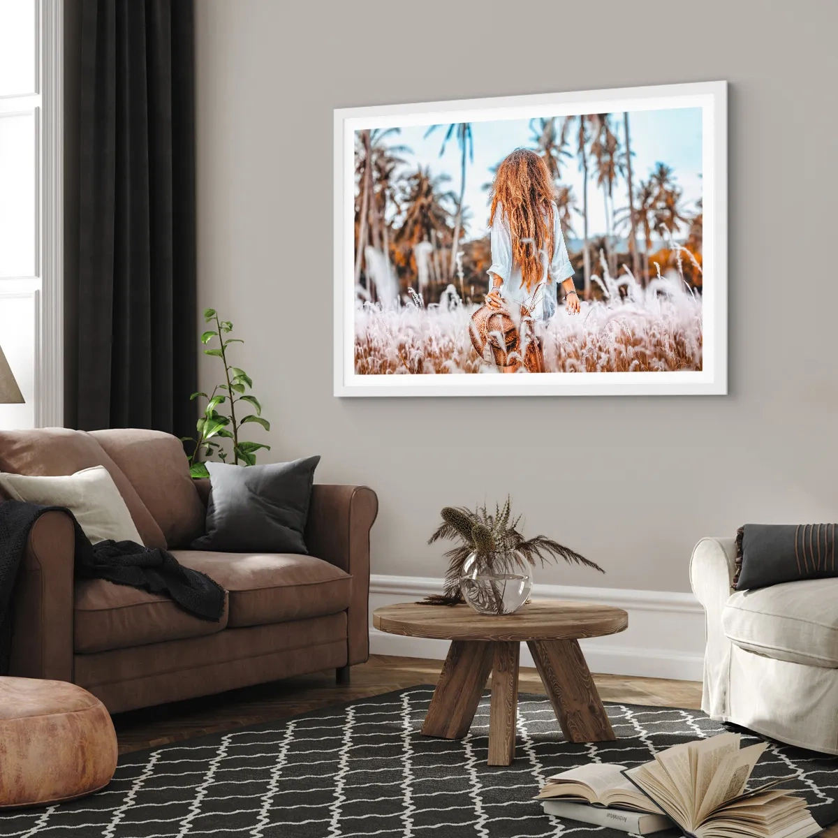 Poster in einem weißen Rahmen - Geboren aus Grasflaum - 50x40 cm