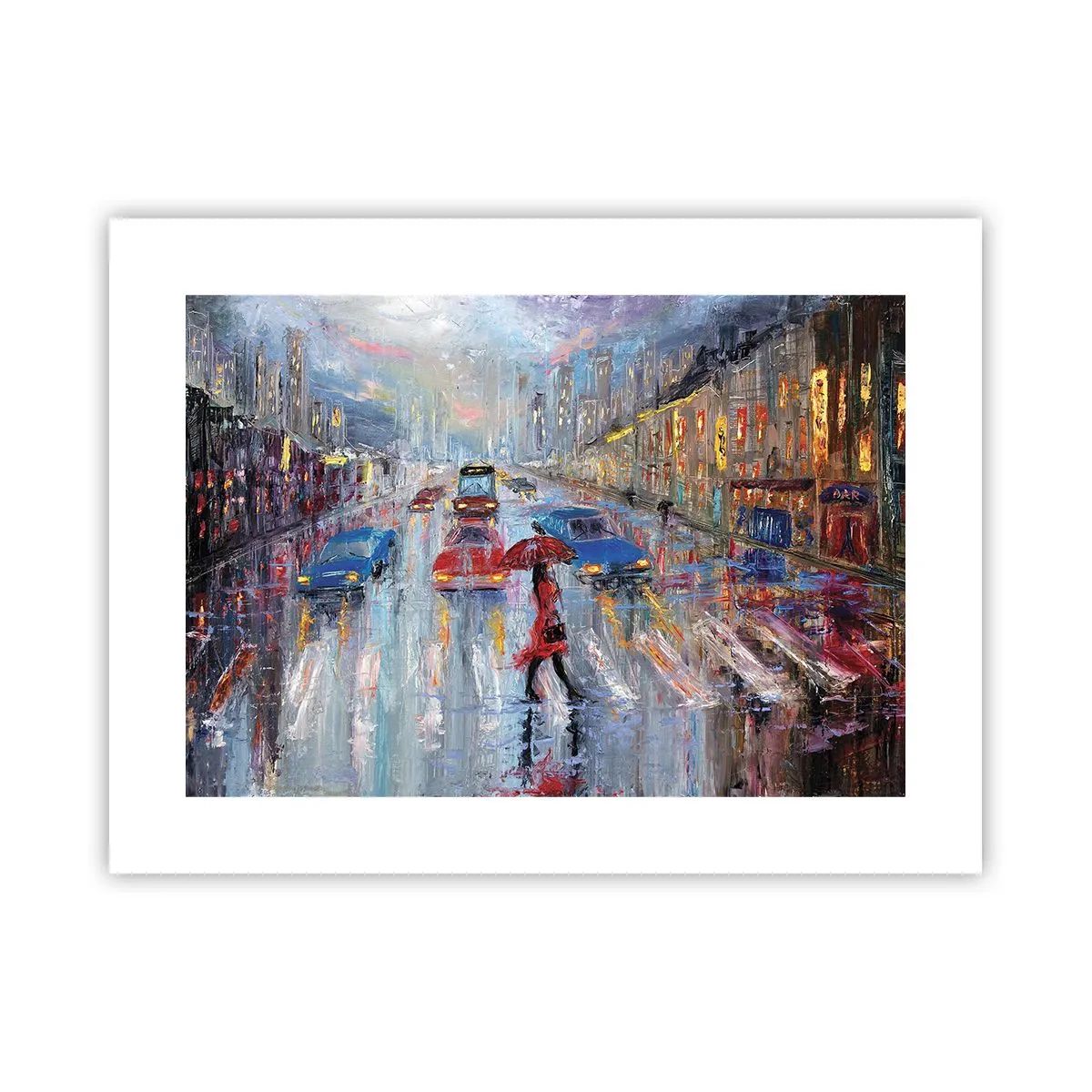 Poster - Regnerischer Nachmittag in der Stadt - 40x30 cm
