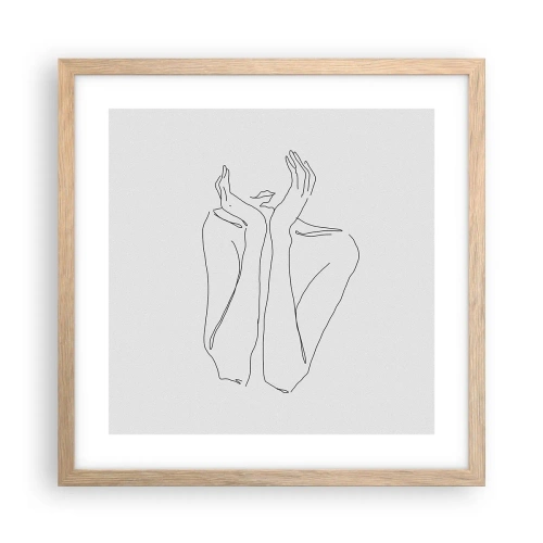 Poster in einem Rahmen aus heller Eiche - Wovon Mädchen träumen - 40x40 cm