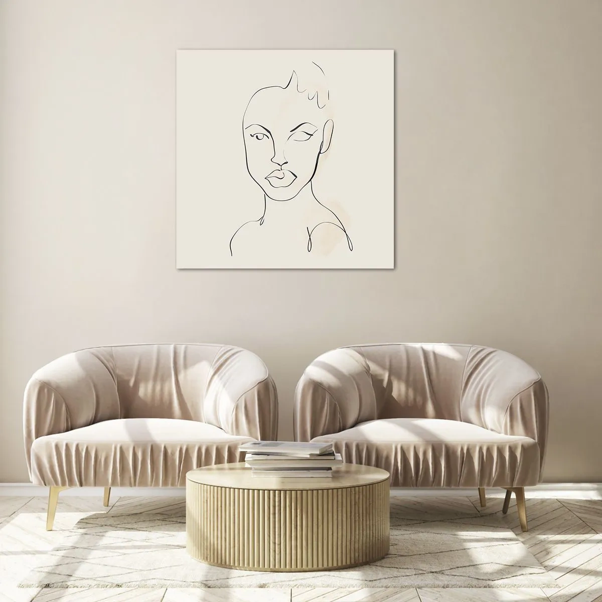 Glasbild - Bild auf glas - Umriss der Sinnlichkeit - 50x50 cm