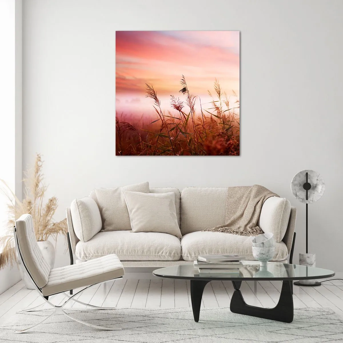 Glasbild - Bild auf glas - Drachen, Löwenzahn, Wind - 70x70 cm