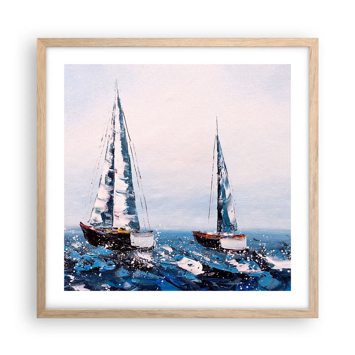 Poster in einem Rahmen aus heller Eiche - Bruderschaft des Windes - 50x50 cm