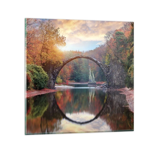 Glasbild - Bild auf glas - Auf der anderen Seite des Spiegels - 70x70 cm