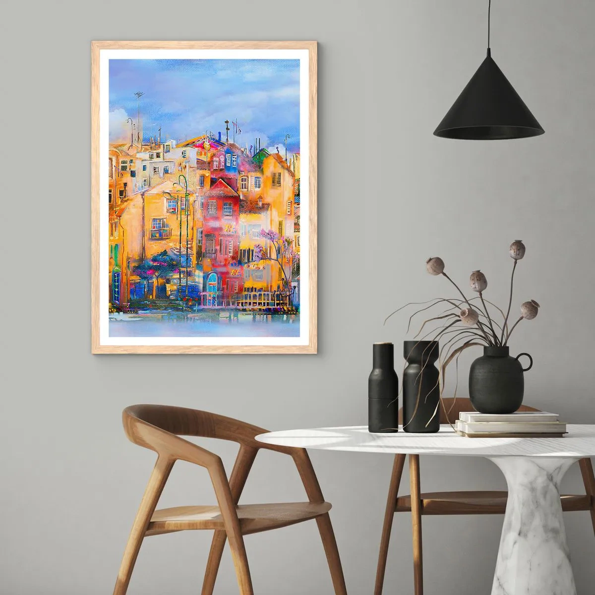 Poster in einem Rahmen aus heller Eiche - Wir sind zusammen - 70x100 cm