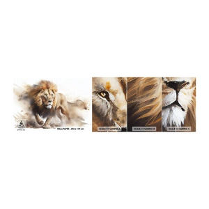 Fototapeten Muster Selbstklebend Deluxe Sticker - Der König zog um - Löwe, Hell, Tier - 100x30 cm