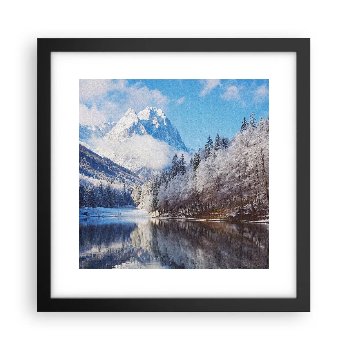 Poster in einem schwarzem Rahmen - Schneefang - 30x30 cm