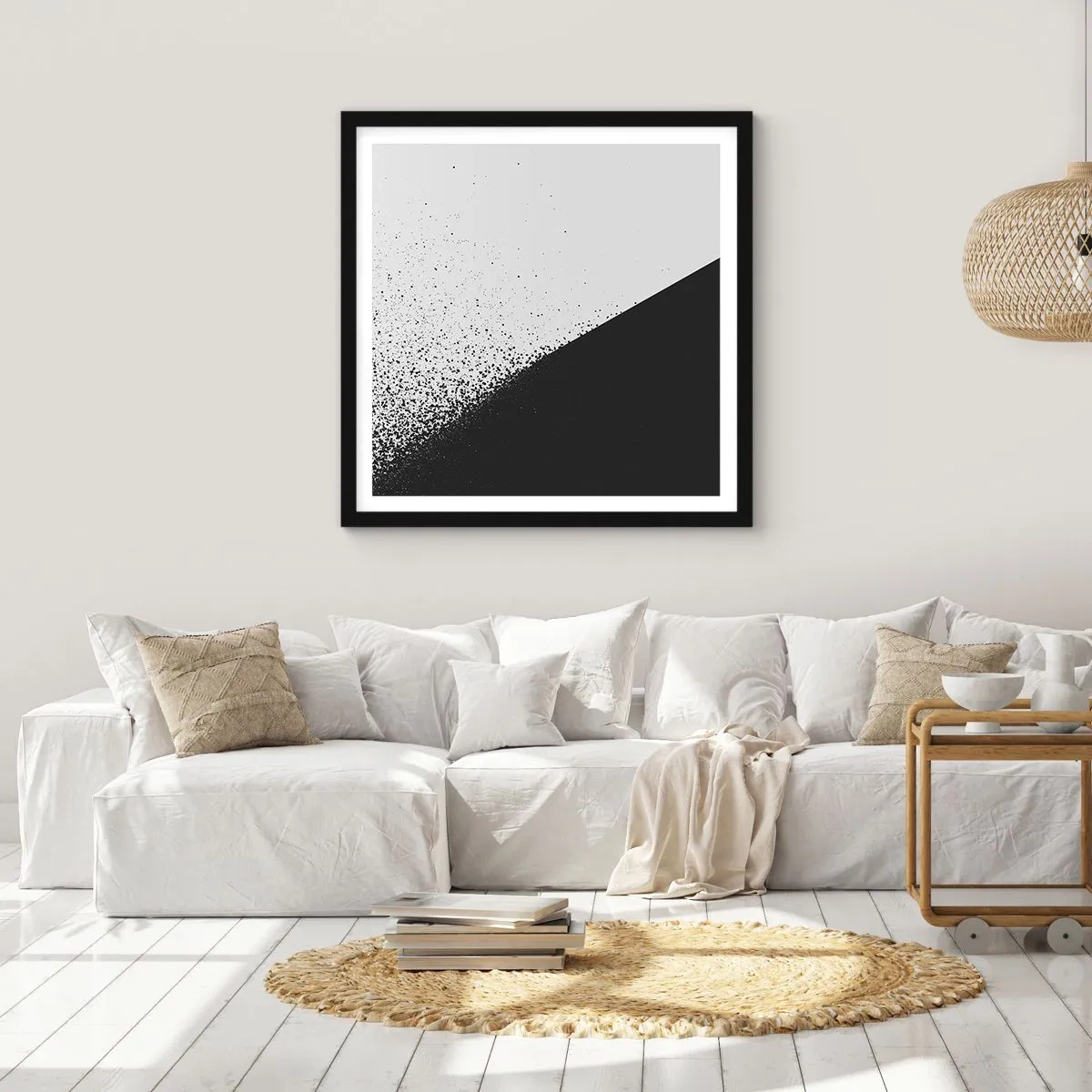 Poster in einem schwarzem Rahmen - Immer schneller, immer mehr - 30x30 cm