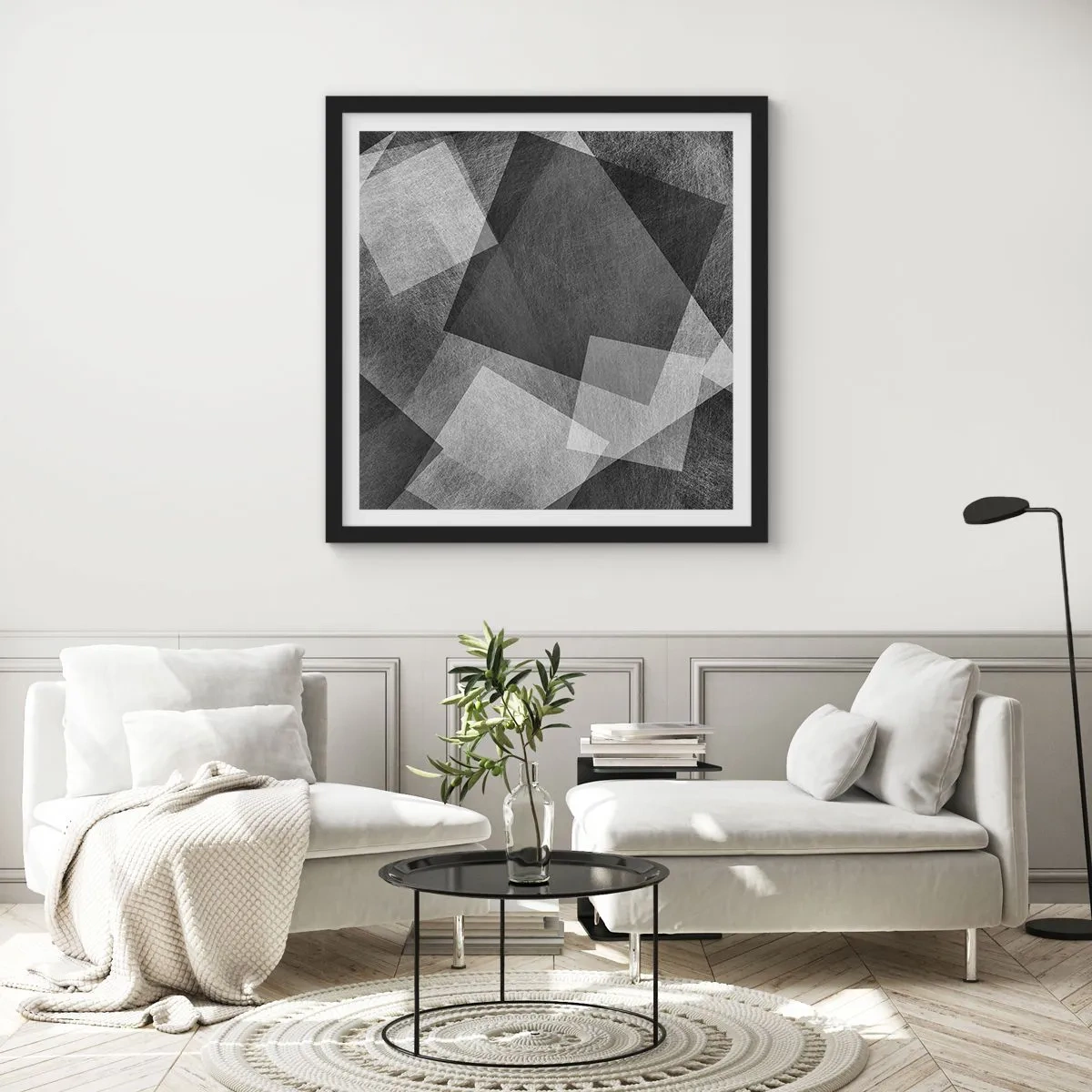 Poster in einem schwarzem Rahmen - Das ewige Symbol für Beständigkeit und Ordnung - 50x50 cm