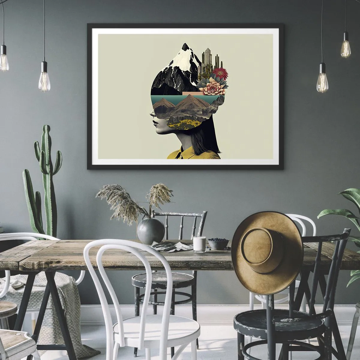 Poster in einem schwarzem Rahmen - Frau – bleibt immer ein Geheimnis - 91x61 cm