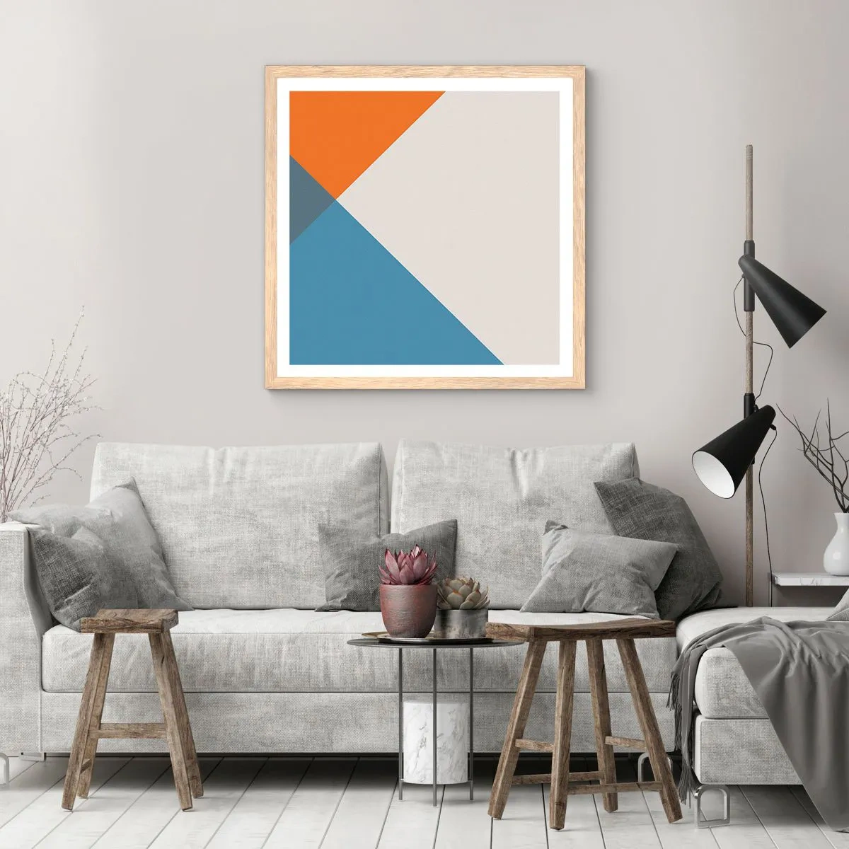 Poster in einem Rahmen aus heller Eiche - In einem Winkel… - 30x30 cm