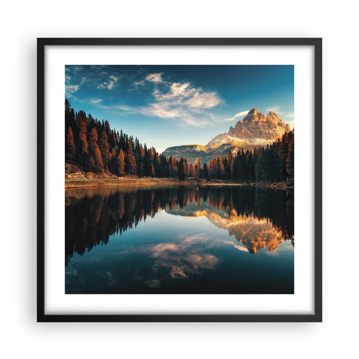 Poster in einem schwarzem Rahmen - Doppelte Landschaft - 50x50 cm