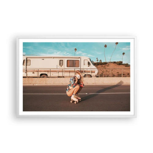 Poster in einem weißen Rahmen - Lächel bitte! - 91x61 cm