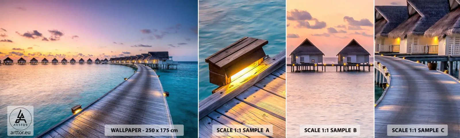 Fototapeten Muster Selbstklebend Deluxe Sticker - Urlaub - zurück zu den Quellen - Malediven, Landschaft, Reisen - 100x30 cm