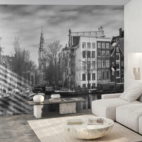 Selbstklebende Fototapete Deluxe Sticker - Amsterdamer Atmosphäre - Stadt, Amsterdam, Die Architektur - 100x70 cm