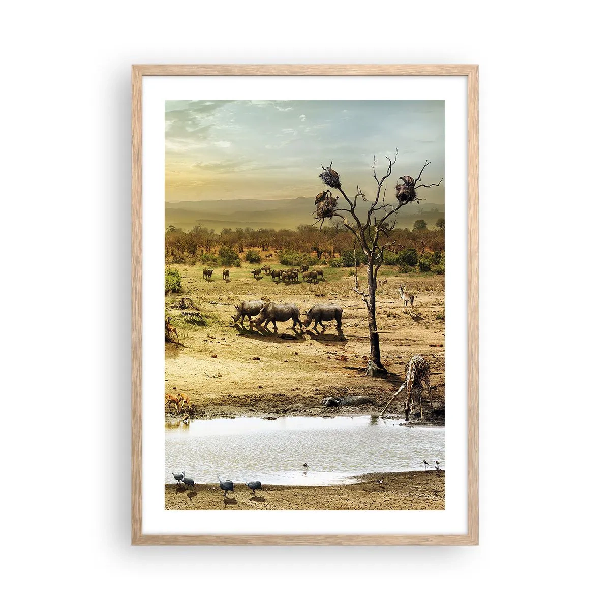 Poster in einem Rahmen aus heller Eiche - Ein Fluss floss aus Eden ... - 50x70 cm