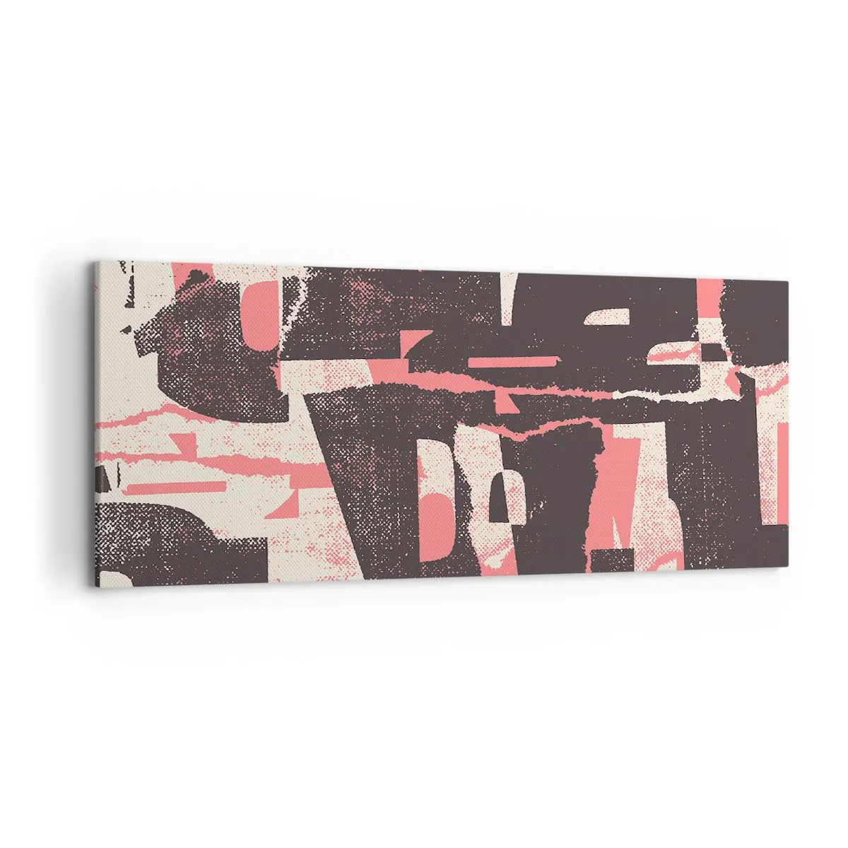 Bild auf Leinwand - Leinwandbild - Eine abstrakte Komposition in Rosa- und Brauntönen. - 120x50cm - All dieser Lärm - Moderne Wanddekoration für Wohnzimmer und Schlafzimmer ARTTOR