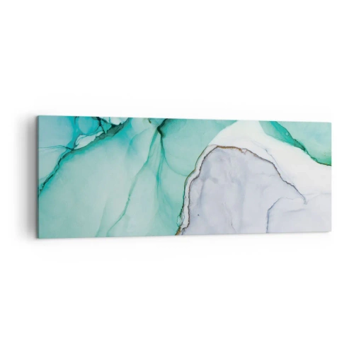 Bild auf Leinwand - Leinwandbild - Abstraktes Muster in Türkis- und Weißtönen - 140x50cm - Eine Studie in Türkis - Moderne Wanddekoration für Wohnzimmer und Schlafzimmer ARTTOR
