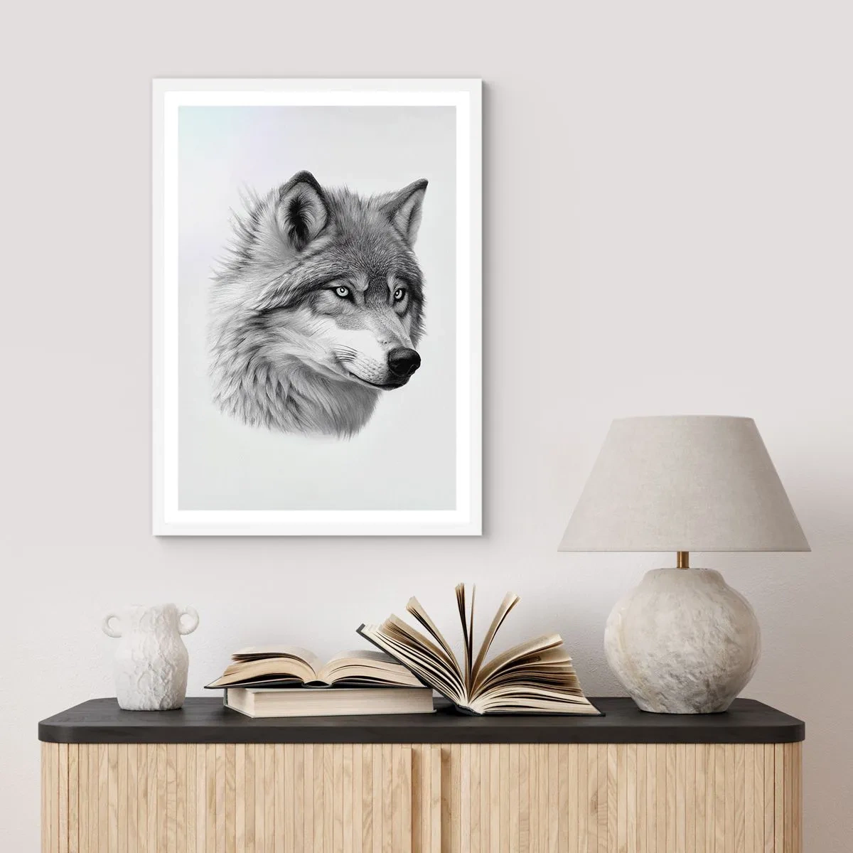 Poster in einem weißen Rahmen - Alpha – ohne Zweifel - 40x50 cm