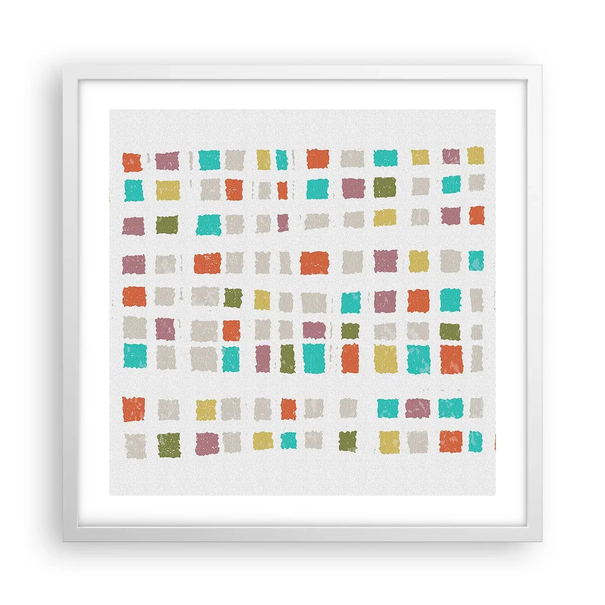 Poster in einem weißen Rahmen - Unbekanntes Spiel - 50x50 cm
