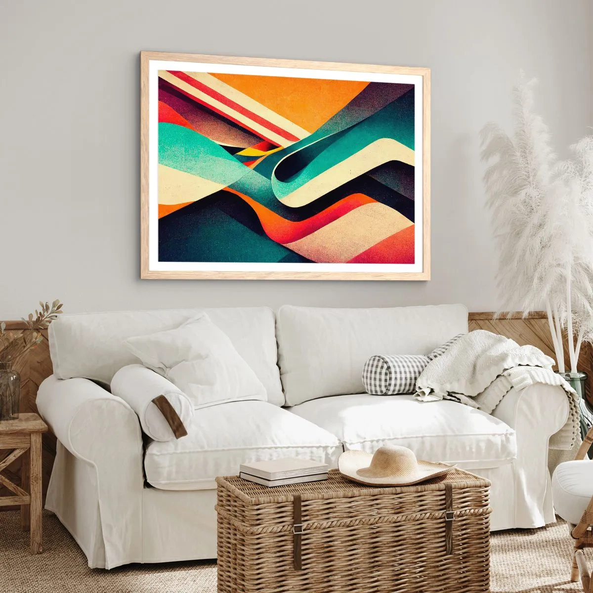 Poster in einem Rahmen aus heller Eiche - Intensive Komposition - 100x70 cm