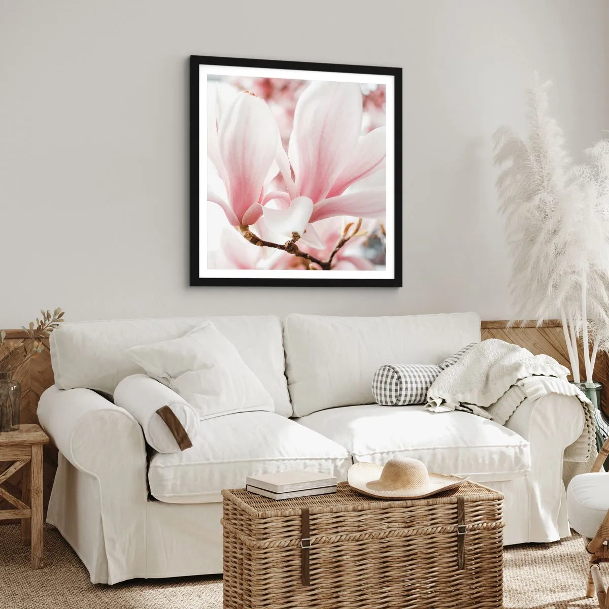 Poster in einem schwarzem Rahmen - Eine Fülle von Zärtlichkeit - 60x60 cm