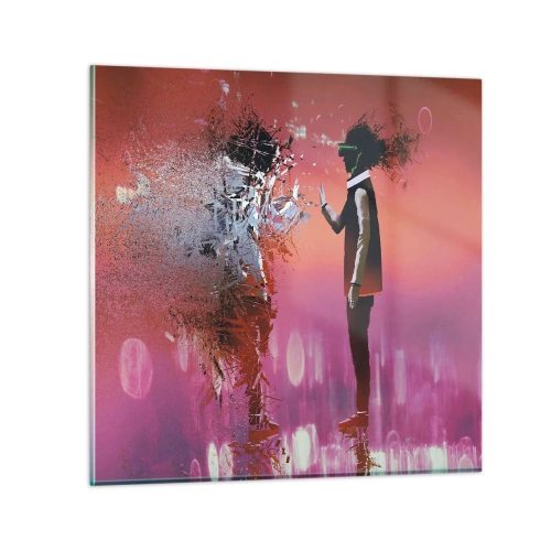 Glasbild - Bild auf glas - Kannst du dich selbst anschauen? - 70x70 cm