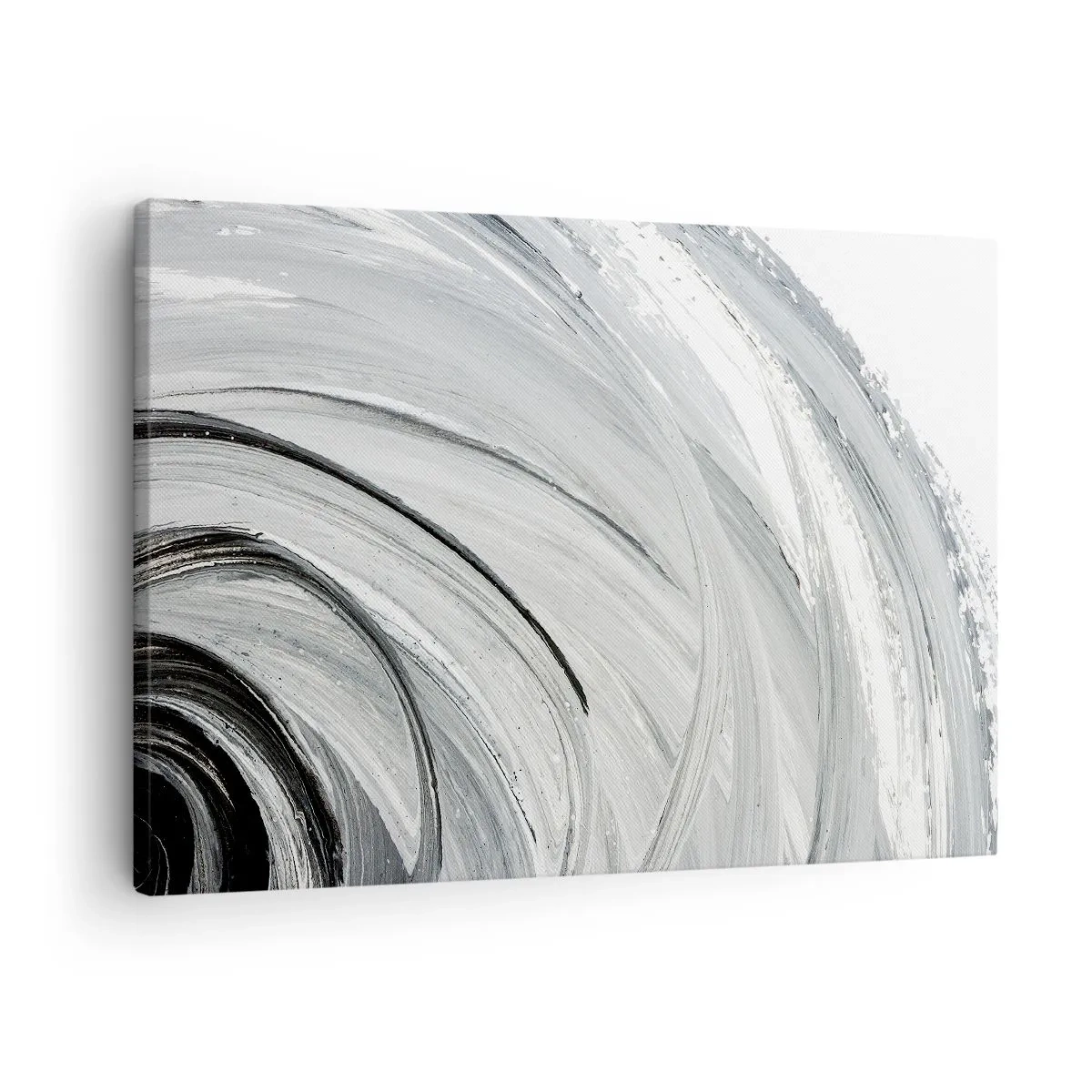 Bild auf Leinwand - Leinwandbild - Ein monochromer Wirbel in Grau- und Schwarztönen - 70x50cm - Orbitale Komposition - Moderne Wanddekoration für Wohnzimmer und Schlafzimmer ARTTOR