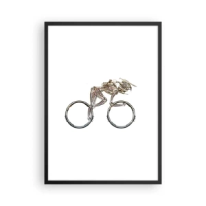 Poster in einem schwarzem Rahmen - Ein Fahrrad aus Metallteilen - 50x70cm - Eine tolle Maschine - Moderne Wanddekoration für Wohnzimmer und Schlafzimmer ARTTOR