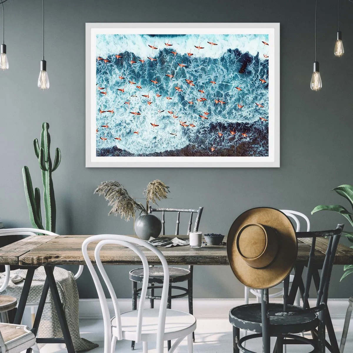 Poster in einem weißen Rahmen - Die Küstenparade - 50x40 cm