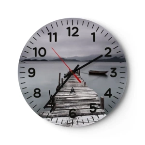 Wanduhr - Glasuhr - Du kannst morgen gehen - 40x40 cm