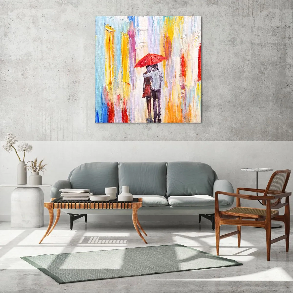 Glasbild - Bild auf glas - Lass es weiter regnen - 70x70 cm